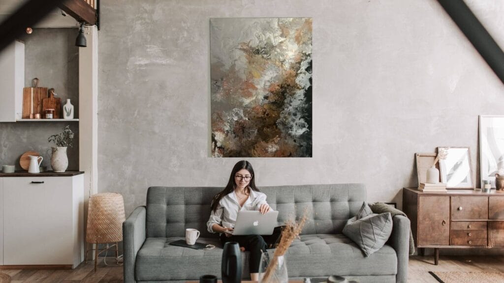 Obraz nowoczesny srebro oraz szaro-czarny loft Powirtowska